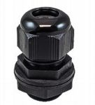 Product image for CABLE GLAND M16 BLACK WITH LOCKNUT