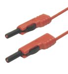 Product image for 4mm shrouded test lead, 25cm, red