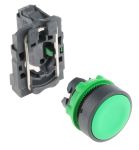 Product image for Push button Green 1NO Flush, Plastic