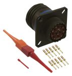 Product image for D38999 receptacle, 10 way, pin contacts