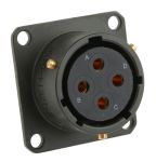 Product image for Sq Flange Receptacle, 4 way Skt Contacts