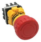 Product image for Idec Panel Mount Emergency Button - Twist to Reset, 22mm Cutout Diameter, 4NC, Round Head