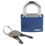 Product image for BLUE PLASTIC COATED ALU  PADLOCK KA 6402