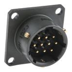 Product image for Sq Flange Receptacle, 10way Pin Contacts