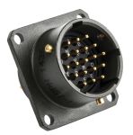 Product image for Sq Flange Receptacle, 19way Pin Contacts