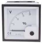 Product image for DC Voltmeter 72x72mm 90 deg scale 20V