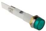 Product image for Arcolectric Green Incandescent Indicator, Tab Termination, 24 V, 10mm Mounting Hole Size