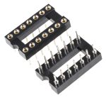 Product image for Winslow 2.54mm Pitch Vertical 14 Way, Through Hole Turned Pin Open Frame IC Dip Socket, 5A