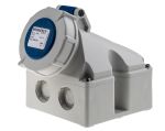 Product image for MENNEKES IP67 Blue Wall Mount 3P 25 ° Industrial Power Socket, Rated At 16.0A, 230.0 V