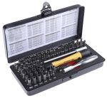 Product image for Wiha Tools Driver Bit Set 65 Pieces, Hexagon, Pentalobe, Phillips, Slotted, Torx