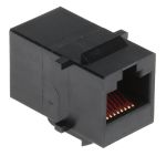 Product image for Black 8 way unshielded RJ45 coupler
