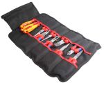 Product image for Knipex 11 Piece Telecommunications and Electrical Engineers Tool Kit with Roll, VDE Approved