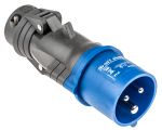 Product image for BLUE 2P+E STRAIGHT FREE PLUG,16A 230V