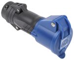 Product image for BLUE 2P+E STRAIGHT FREE SOCKET,16A 230V