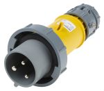 Product image for YELLOW 2P+E IP67 POWER TOP PLUG,32A 110V