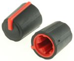 Product image for RED PUSH ON KNOB,11MM DIA 6MM D SHAFT