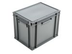 Product image for Schoeller Allibert 30L Grey Plastic Medium Storage Box, 330mm x 300mm x 400mm