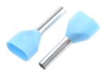 Product image for BOOTLACE FERRULE,DOUBLE TM,0.75MM?,BLUE