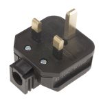 Product image for BLACK THERMOPLASTIC SLEEVED PLUG,13A