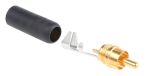 Product image for GOLD PHONO PLUG WITH BLACK HANDLE