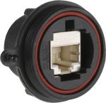 Product image for IP68 CAT5E RJ45 PANEL MOUNTED COUPLER