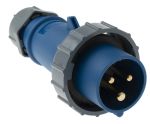 Product image for MENNEKES, AM-TOP IP67 Blue Cable Mount 3P Industrial Power Plug, Rated At 16.0A, 230.0 V