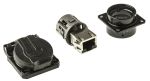 Product image for RJ45 SQUARE FLANG E RECEPT+CAP,BLACK