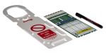 Product image for ScaffTag Scaffolding Tag, White on Green, Kit Contents Holder x 10, Insert x 20, Pen x 2