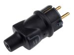 Product image for SCHUKO PLUG 2P+E RUBBER BLACK