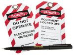 Product image for 10 x 'Do Not Operate, Electrician Working, Equipment Locked Off' Lockout Tag