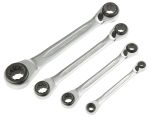 Product image for 4 PCE REVERSIBLE RATCHET SPANNER SET