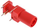 Product image for 4MM RIGHT ANGLE PCB SOCKET,RED