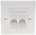 Product image for CAT6 STP FACEPLATE ANGLED 2 PORT