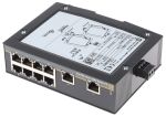 Product image for HARTING Ethernet Switch, 10 RJ45 port, 48V dc, 10 Mbit/s, 100 Mbit/s Transmission Speed, DIN Rail Mount