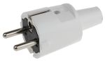 Product image for SCHUKO STRAIGHT PLUG PVC WHITE CEE 7 16A