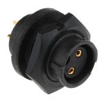 Product image for PANEL MOUNT 2 PIN CIRCULAR CONNECTOR