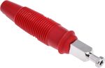 Product image for Hirschmann Test & Measurement Red Male Banana Plug - Solder Termination, 30 V ac, 60V dc, 32A