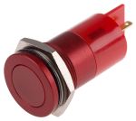 Product image for 22MM FLUSH ANODISED LED, RED 24VAC/DC