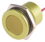 Product image for 22MM FLUSH ANODISED LED WIRES,YELLOW 24V