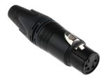 Product image for XLR 4W FEMALE CABLE CONNECTOR, BLACK