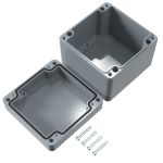 Product image for Rose Aluminium Standard, Grey Die Cast Aluminium Enclosure, IP66, 100 x 100 x 81mm Lloyds Register, Maritime Register,