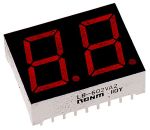 Product image for LED RED 7-SEGMENT DISPLAY,DUAL,14.3MM,CC