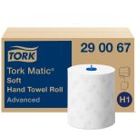 Product image for Tork Matic Soft Hand Towel Roll Advanced Rolled White 190 x 190mm Paper Towel 2 ply, 1 (Roll) Sheets