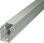 Product image for SES Sterling GN-A6/4 LF Grey Slotted Panel Trunking - Open Slot, W120 mm x D80mm, L2m, PVC