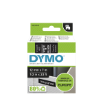 Product image for DYMO D1 WHITE ON BLK LABELLING TAPE,12MM