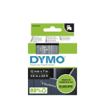 Product image for DYMO D1 WHT ON CLEAR LABELLING TAPE,12MM