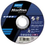 Product image for Norton Cutting Disc Aluminium Oxide Cutting Disc, 230mm x 3.2mm Thick, P150 Grit, 5 in pack, Norzon