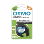 Product image for PLASTIC BLACK ON WHT LETRATAG LABEL TAPE