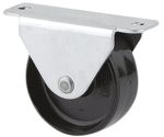 Product image for STEEL FIXED CASTOR, PUR WHEEL, 25MM,25KG