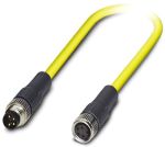 Product image for Phoenix Contact, SAC-4P-M8MS/ 1.5-542/M8 FS BK Series, Straight M8 to Straight M8 Cable assembly, 4 Core 1.5m Cable